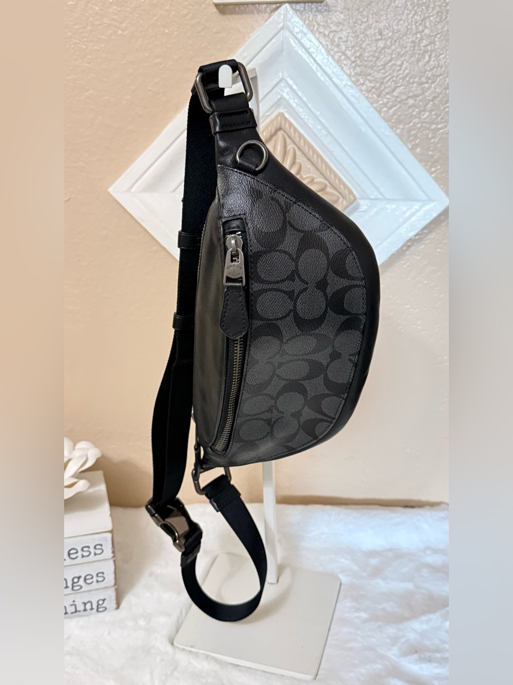 Coach Men’s Black Signature C Pattern Belt Bag - Picture 3 of 13